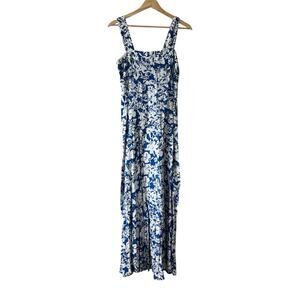 Vince Camuto Women’s Small Blue Floral Maxi Dress Sleeveless Boho Resort Beach
